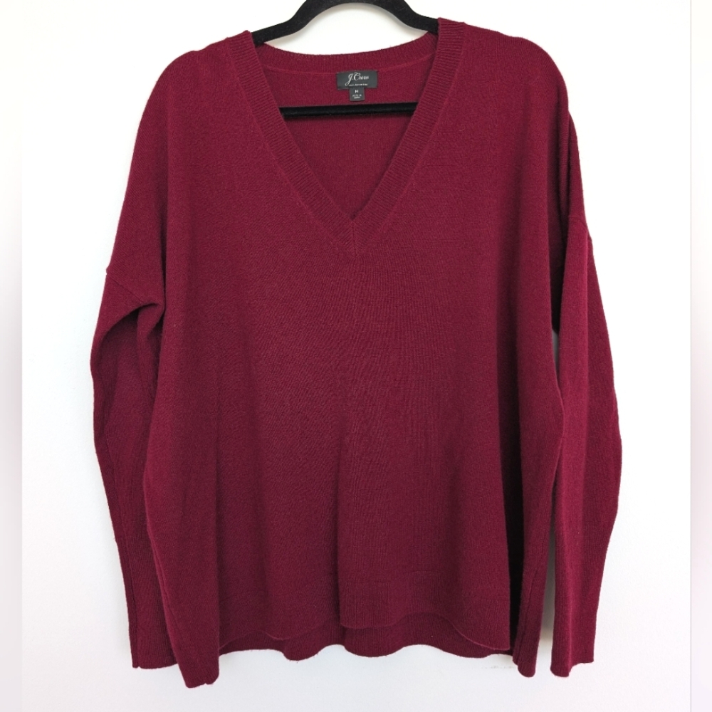 J. Crew Women's V-Neck Sweater in Burgundy